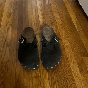 Suede Boston Clogs with Studs